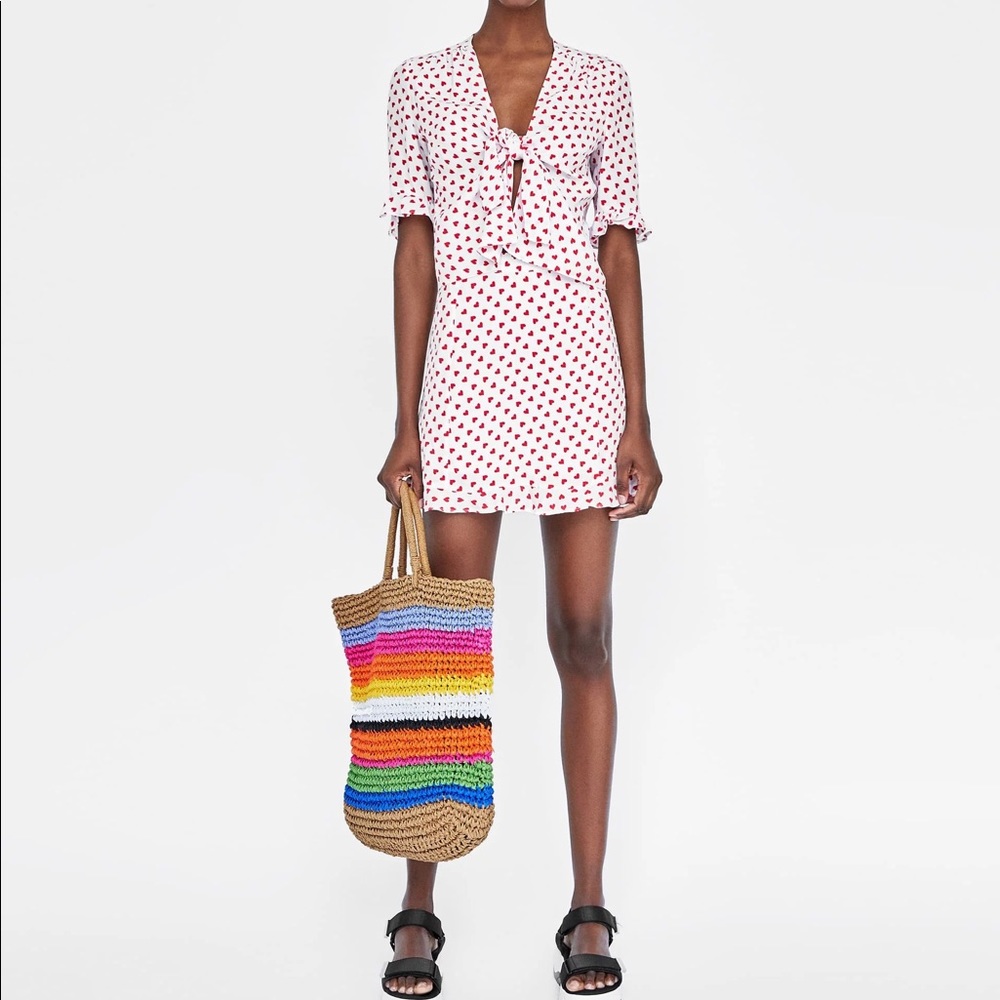 Zara heart print mini skirt